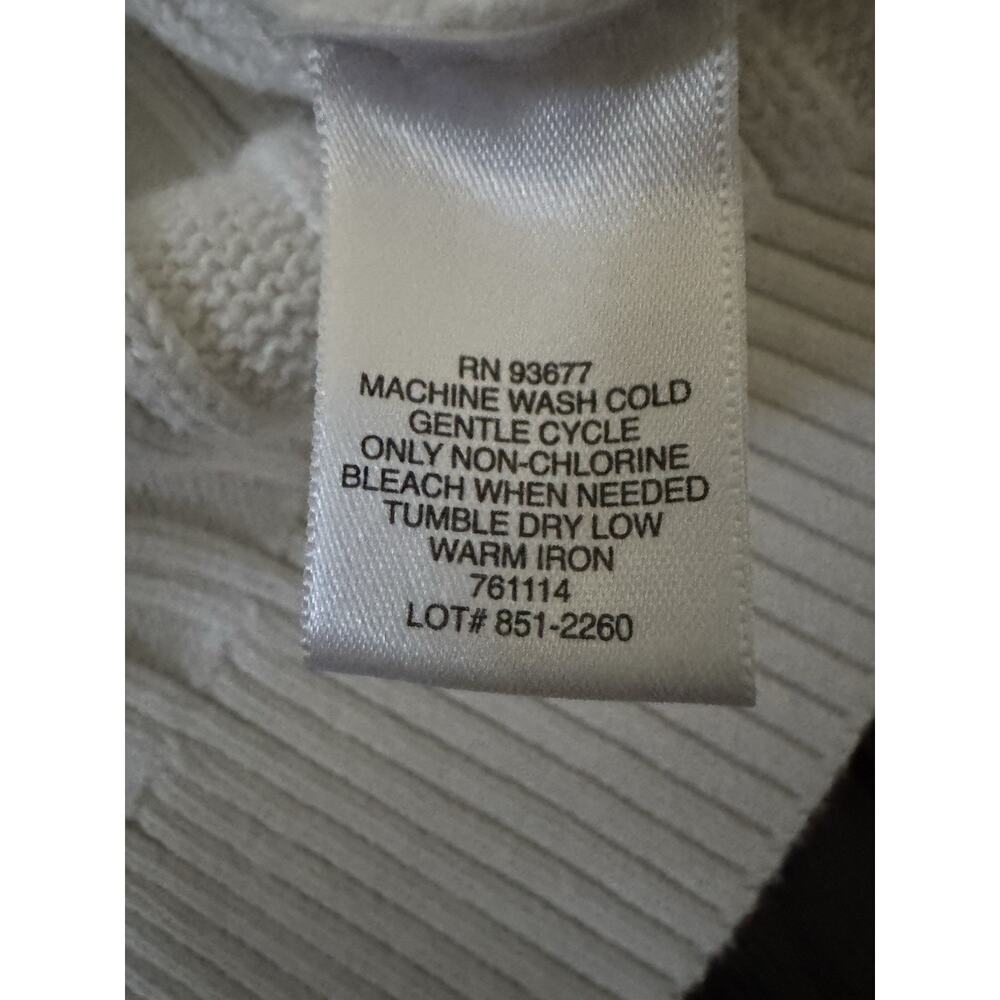 Liz Claiborne Y2K Womens Cable Knit White Pullover Sweater Vintage Old Money XL - Picture 10 of 10
